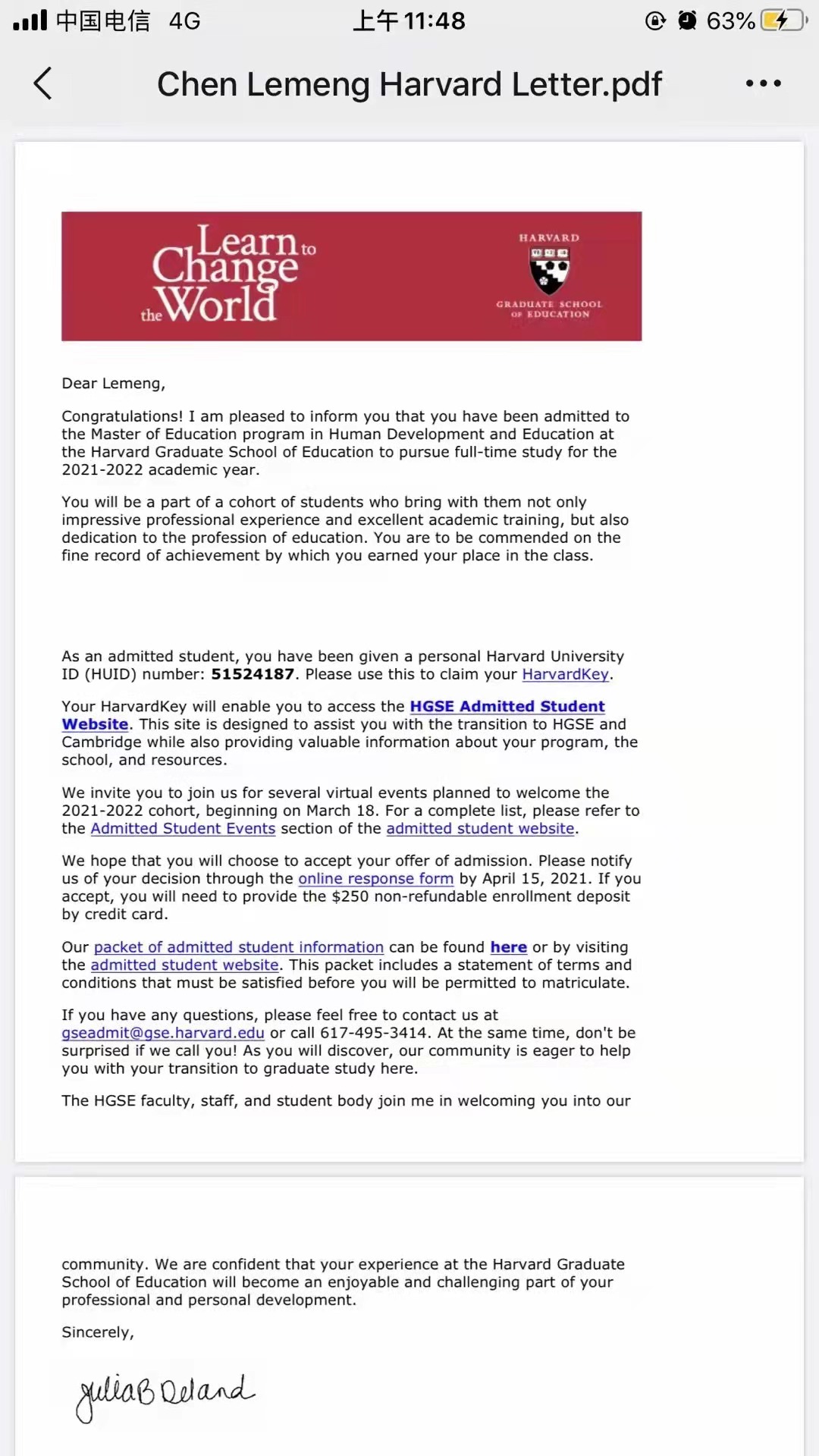 哈佛大學(xué)研究生錄取通知.jpg